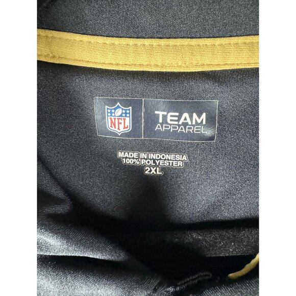 NFL Team Apparel New Orleans Saints Polo Shirt 2XL Black & White Polyester Mens - Picture 2 of 5
